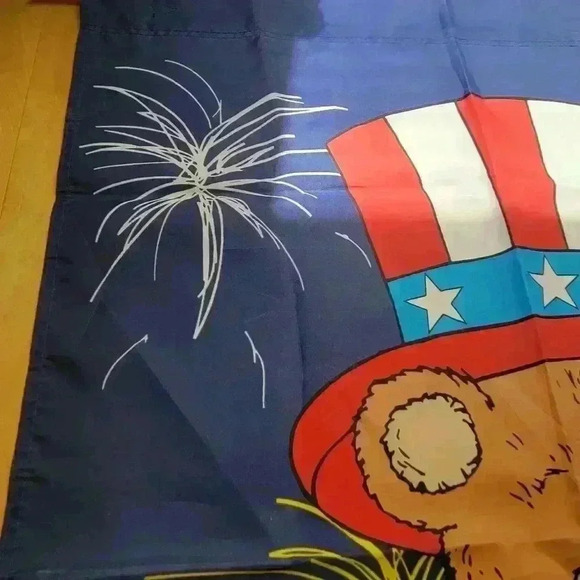 Vintage RARE  Patriotic Teddy Bear 1997 Firework USA Large Flag Independence Day - Picture 6 of 10